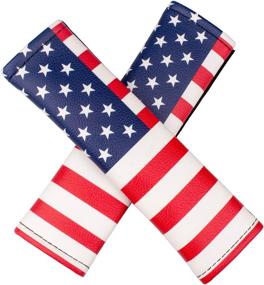 img 3 attached to Universal American US Flag Car Seat Belt Pads