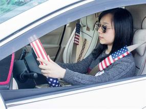 img 1 attached to Universal American US Flag Car Seat Belt Pads