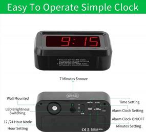 img 1 attached to Digital Clock, Battery Operated Clock, Cordless, Small LED Clock, 1.2'' Tall Sparkling Red LED Number Display, Snooze, Alarm Clock For Heavy Sleepers Adults Kids Students Bedroom Bathroom Kitchen