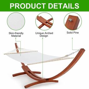 img 2 attached to ECOTOUGE Sustainable Single Person Hammock: 12 FT Weather-Resistant Wooden Stand For Ultimate Backyard Relaxation