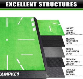 img 3 attached to Ударный коврик для гольфа Champkey 2.0 со сменными поверхностями - 13 x 17 дюймов для обратной связи на пути в игре в гольф