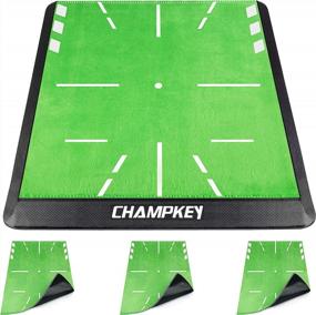 img 4 attached to Ударный коврик для гольфа Champkey 2.0 со сменными поверхностями - 13 x 17 дюймов для обратной связи на пути в игре в гольф