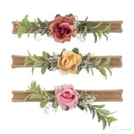 🌸 adorable floral baby girl headbands - set of 3 hair bands for infants and toddlers логотип