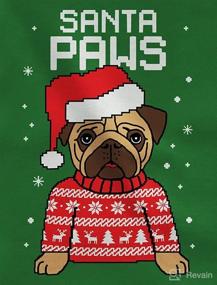 img 3 attached to Santa Paws Pug Ugly Christmas Sweater Kids Sweatshirt - Festive Dog Long Sleeve T-Shirt