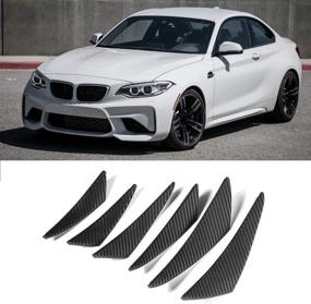 img 2 attached to 🚗 Universal PVC Carbon Fiber Texture Bumper Diffuser - 6pcs Car Spoiler Lip with Canard Splitter Valence Fin