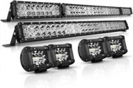 комбинированный комплект светодиодной панели autofeel - 52-дюймовый + 32-дюймовый прожектор 35000 лм с 4-дюймовыми светодиодными блоками для грузовиков, utv и лодок логотип