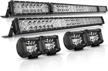 autofeel led light bar combo kit - 52 inch + 32 inch 35000lm flood spot beam with 4" led light pods for trucks, utvs, and boats logo