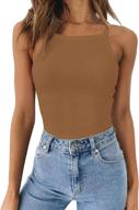 👗 stylish strappy sleeveless racerback camisole bodysuit: women's fashion must-have логотип