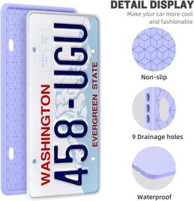 img 1 attached to 1Pack Silicone License Plate Frame Cover For Car Silicone License Plate Holder For US Standard (1 Pack Purple)