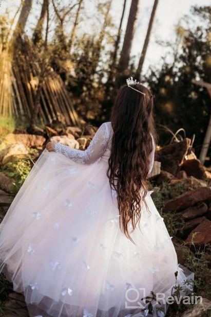 img 1 attached to Lovely Abaowedding Flower Girl Prom Gown with Elegant Long Lace Sleeves review by Stephanie Elliott