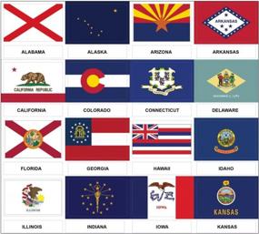 img 3 attached to Decorate With Pride: Creanoso US States And Territories Flags, And American Symbols Stickers - 2 Sets Of 8 Sheets For Fun And Easy Learning!