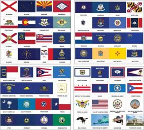 img 4 attached to Decorate With Pride: Creanoso US States And Territories Flags, And American Symbols Stickers - 2 Sets Of 8 Sheets For Fun And Easy Learning!