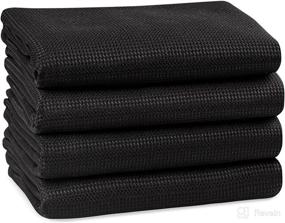 img 4 attached to Premium Black Microfiber Cleaning Cloth Pack of 4 - Ideal for Kitchen, Glass, Auto, Lint Free and Absorbent