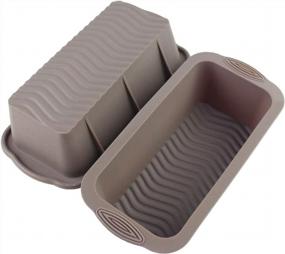 img 4 attached to Non-Slip Silicone Bread Loaf Pan 2-Pack By Aichoof - Non-Stick Cake Baking Mold With Grey Hand Design