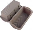 non-slip silicone bread loaf pan 2-pack by aichoof - non-stick cake baking mold with grey hand design logo