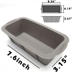 img 3 attached to Non-Slip Silicone Bread Loaf Pan 2-Pack By Aichoof - Non-Stick Cake Baking Mold With Grey Hand Design