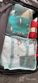 img 5 attached to Эффективная организация вашей багажной сумки с набором кубиков для упаковки из 7 штук и туалетной сумкой в цвете "морская волна".