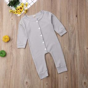 img 2 attached to Kuriozud Unisex Button-Up Romper For Newborn Baby Boys And Girls - One-Piece Jumpsuit Clothing