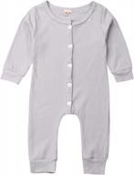 kuriozud unisex button-up romper for newborn baby boys and girls - one-piece jumpsuit clothing логотип