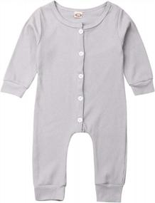 img 4 attached to Kuriozud Unisex Button-Up Romper For Newborn Baby Boys And Girls - One-Piece Jumpsuit Clothing