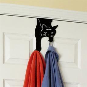 img 4 attached to 🐱 Evelots Kitty Cat Over The Door Hanger - Convenient & Durable Metal Hooks for Home/Office/Storage - No Drilling Required - Compact & Rust-Free Design - Black Coated Home Accessories