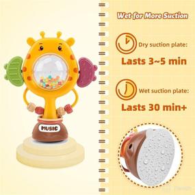 img 2 attached to Enhance Mealtime Fun with nicknack Baby Suction Toy for High Chair 👶 - 2PCS Suction Cup Toys for Table Activities & Rattle for Babies 6 Months+