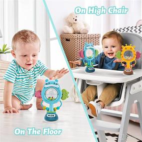 img 3 attached to Enhance Mealtime Fun with nicknack Baby Suction Toy for High Chair 👶 - 2PCS Suction Cup Toys for Table Activities & Rattle for Babies 6 Months+