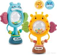 enhance mealtime fun with nicknack baby suction toy for high chair 👶 - 2pcs suction cup toys for table activities & rattle for babies 6 months+ logo