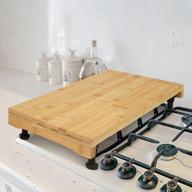gobam bamboo stovetop cover cutting board - adjustable legs & anti-slip padding - ideal for small spaces - natural & lightweight - 19.7 x 11 x 3.46 inches logo