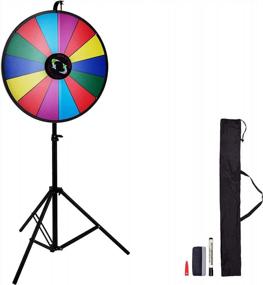 img 4 attached to Spice Up Your Event With Happybuy'S 24 Inch Color Prize Wheel And Folding Tripod Stand - Perfect For Trade Shows, Carnivals And Spin Games!