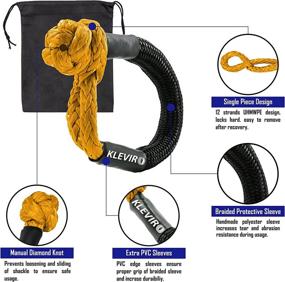 img 2 attached to KLEVIRO Soft Shackle Recovery Rope With Braided Sleeve - 7/16 Inch X 20 Inch Recovery Strap Shackle (45