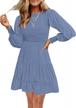 flowy and flawless: merokeety women's long sleeve mini dress with elastic waist and tiered style logo