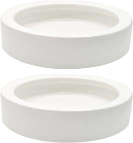 img 4 attached to 🐢 iHomeSet - 2 Pack Ceramic Reptile Food Bowls | Water Feeder Anti-Escape Mini Reptile Feeders for Lizard, Gecko, and More | Round White 4 Ounce Capacity