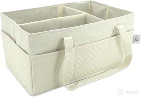 img 4 attached to 👶 W Design Diaper Caddy - Baby Storage with Organizing Compartments Organizer- gift idea for expectant mothers - collapsible - Cream colored