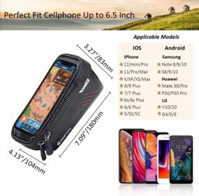 img 2 attached to Waterproof Bicycle Front Frame Bag With Hard Shell, Fits Phones Under 6.5 Inches, Top Tube Bike Pouch Compatible With IPhone 11, 12, XR - BUCKLOS Handlebar Bag With Pressure Resistance