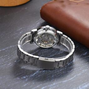 img 1 attached to Мужские механические часы с автоподзаводом Avaner, элегантным дизайном из нержавеющей стали и скелетонизированным циферблатом