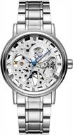 avaner men's self-winding mechanical watch with a sleek stainless steel design and skeleton dial logo