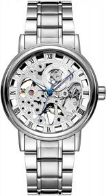 img 4 attached to Avaner Men'S Self-Winding Mechanical Watch With A Sleek Stainless Steel Design And Skeleton Dial