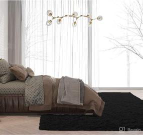 img 2 attached to 🎉 GOKISNE Silky Fluffy Area Rug for Bedroom and Living Room - 3' x 5' Shaggy Plush Carpet in Black