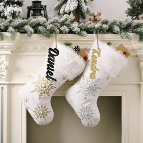img 4 attached to Настройте свои рождественские чулки с персонализированными именными бирками - выберите из зеркала, акрила, блестящего акрила или дерева