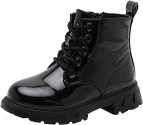 img 4 attached to Водонепроницаемые армейские ботинки на шнуровке для мальчиков и девочек с боковой застежкой-молнией
