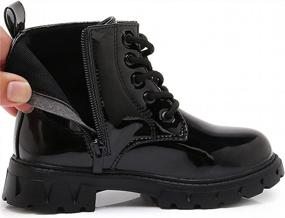 img 1 attached to Водонепроницаемые армейские ботинки на шнуровке для мальчиков и девочек с боковой застежкой-молнией