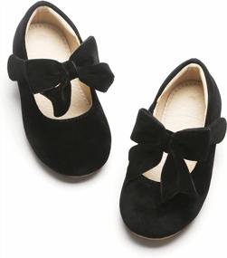 img 4 attached to Girls' Toddler Flower Mary Jane Dress Shoes - Flat School Party Shoe For Girls