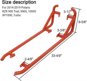 img 3 attached to ELITEWILL Orange RZR Nerf Bars Rock Sliders Compatible with Polaris RZR 900 Trail, 900S, 1000S, XP1000, Turbo (2014-2022) - 2 Seater Tree Kickers