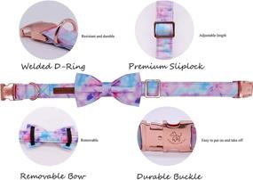 img 2 attached to 🎀 Elegance Meets Comfort: Little Tail Dog Collar with Bow for Small, Medium & Large Dogs