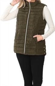 img 4 attached to Quilted Women'S Vest With Side Pockets And Stylish Snap Button Details