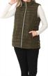 quilted women's vest with side pockets and stylish snap button details logo