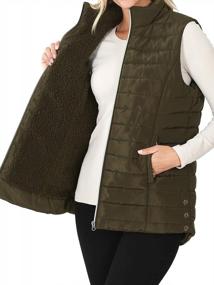 img 1 attached to Quilted Women'S Vest With Side Pockets And Stylish Snap Button Details