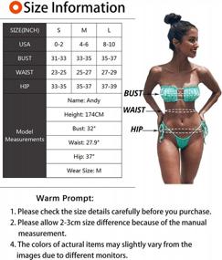 img 1 attached to BIKINX Bandeau Thong Bikini Set с регулируемой завязкой по бокам для женщин - сексуальный купальный костюм из двух частей