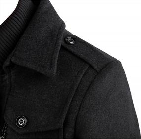 img 1 attached to APTRO Men'S Pea Coat Wool Jacket Windbreaker W/ Detachable Inner Rib - Premium Quality